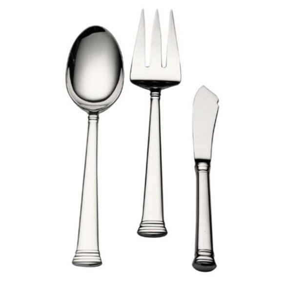 NEW LENOX ETERNAL STAINLESS STEEL FLATWARE 60-PC SERVICE FOR 12 + 7 SERVING PCS - Picture 9 of 10